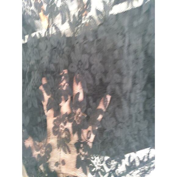 $ Goth Glam Black lace Whimsigoth sheer crop top lined tank Dark Fairy Sz L - Picture 6 of 6